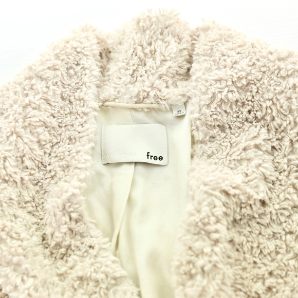 Aritzia Wilfred Free Grete Teddy Sherpa Faux Fur Cream Coat XS Cozy Quiet Luxury - Picture 7 of 9
